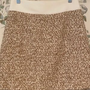 Club Monaco Caramel and Cream Tweed Mini Skirt